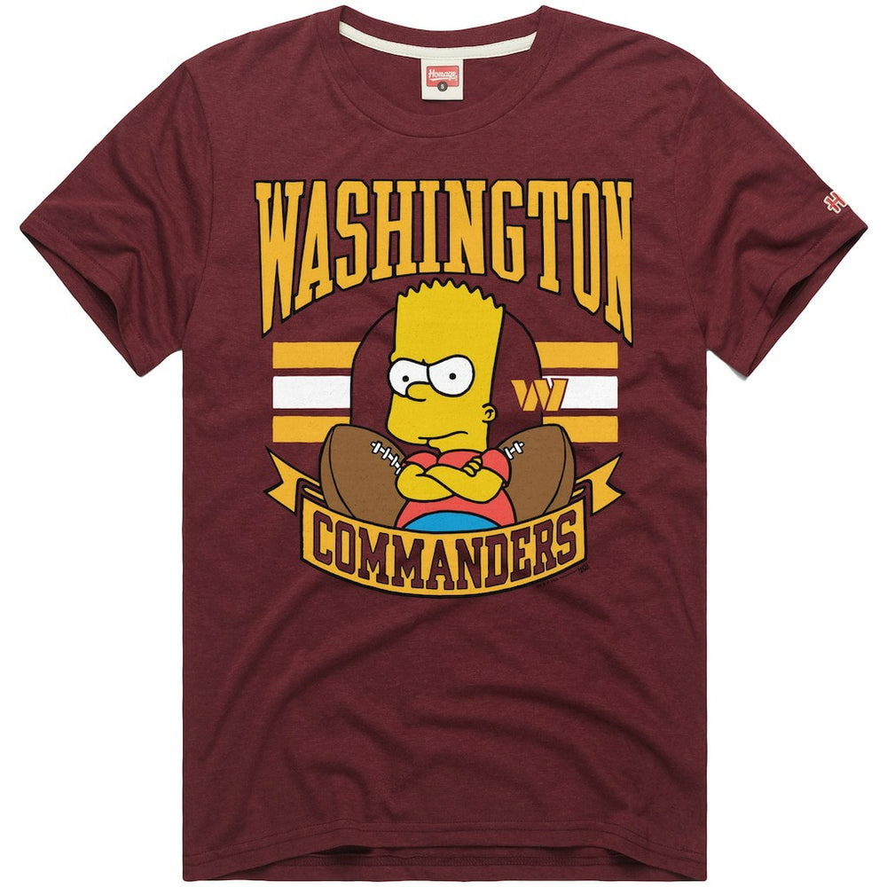 Washington Commanders Homage x The Simpsons Unisex Tri-Blend T-Shirt - Burgundy cheap