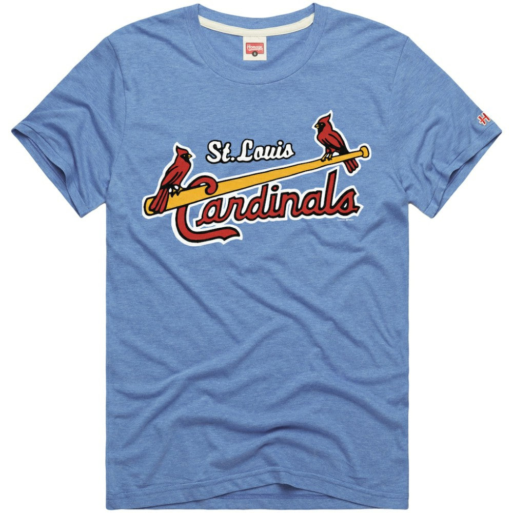 St. Louis Cardinals Homage Hyper Local Refresh Tri-Blend T-Shirt - Light Blue