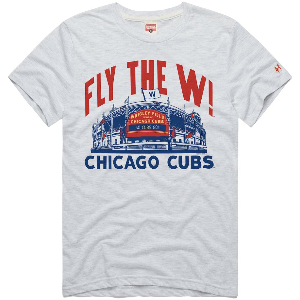 Chicago Cubs Homage Hyper Local Refresh Tri-Blend T-Shirt - Ash