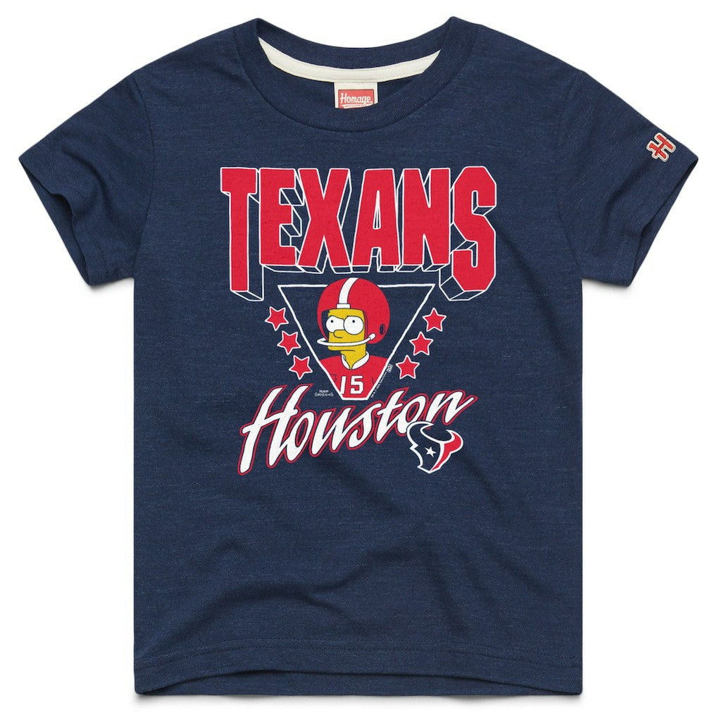 Houston Texans Homage x The Simpsons Youth Tri-Blend T-Shirt - Navy on sale