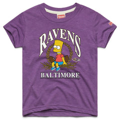 Baltimore Ravens Homage x The Simpsons Youth Tri-Blend T-Shirt - Purple discount