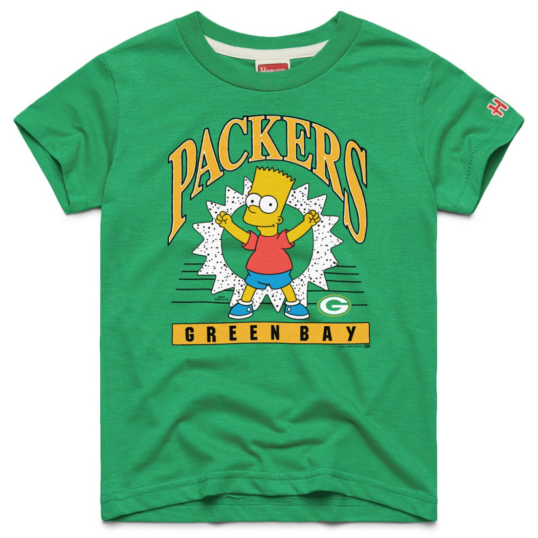 Green Bay Packers Homage x The Simpsons Youth Tri-Blend T-Shirt - Kelly Green on sale