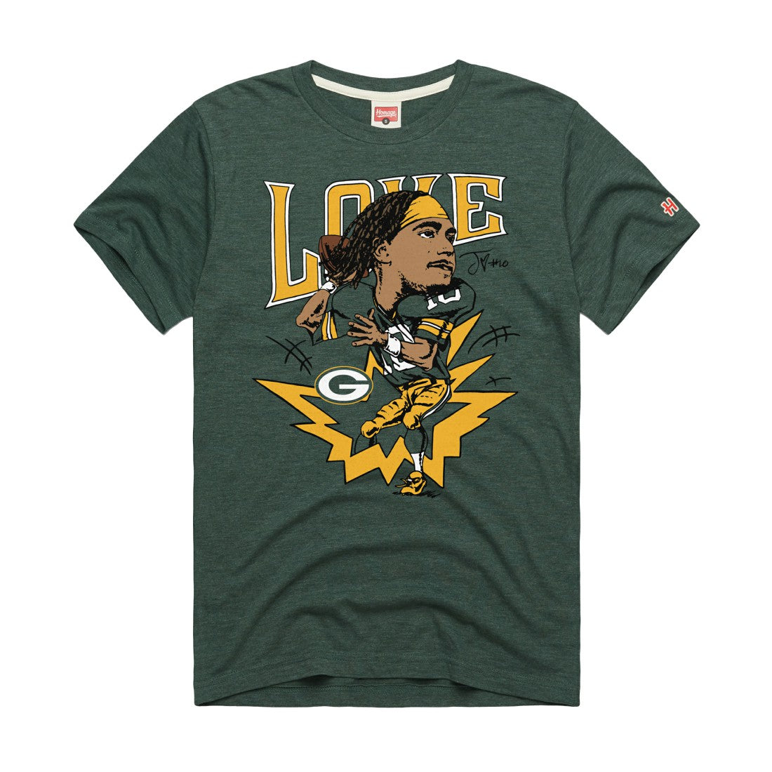 Jordan Love Green Bay Packers Homage Unisex Caricature Player Graphic Tri-Blend T-Shirt - Green outlet