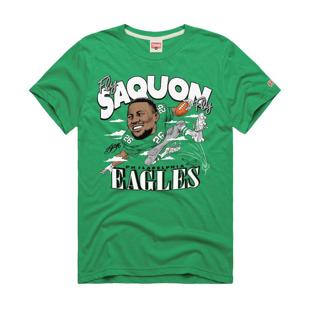 Saquon Barkley Philadelphia Eagles Homage Unisex Caricature Player Graphic Tri-Blend T-Shirt - Kelly Green on sale