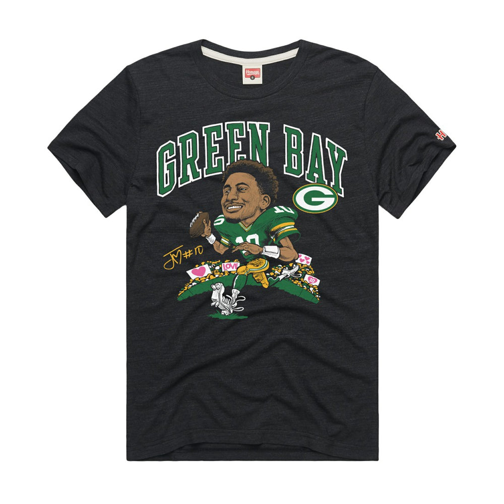 Jordan Love Green Bay Packers Homage Unisex Caricature Player Graphic Tri-Blend T-Shirt - Charcoal cheap