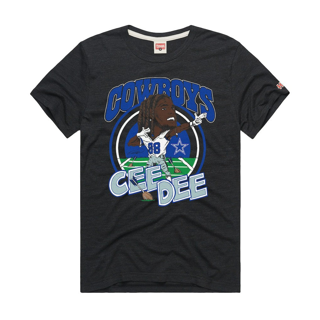 CeeDee Lamb Dallas Cowboys Homage Unisex Caricature Player Graphic Tri-Blend T-Shirt - Charcoal sale