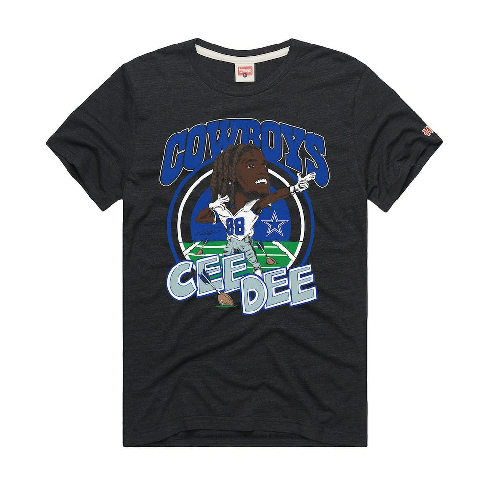 CeeDee Lamb Dallas Cowboys Homage Unisex Caricature Player Graphic Tri-Blend T-Shirt - Charcoal sale