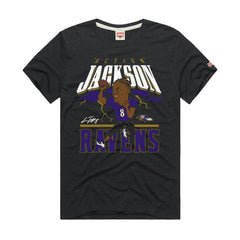 Lamar Jackson Baltimore Ravens Homage Unisex Caricature Player Graphic Tri-Blend T-Shirt - Charcoal outlet