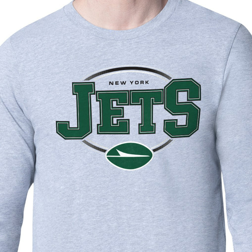 New York Jets Starter Team Track Graphic Long Sleeve T-Shirt - Heather Gray sale