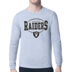 Las Vegas Raiders Starter Team Track Graphic Long Sleeve T-Shirt - Heather Gray for sale