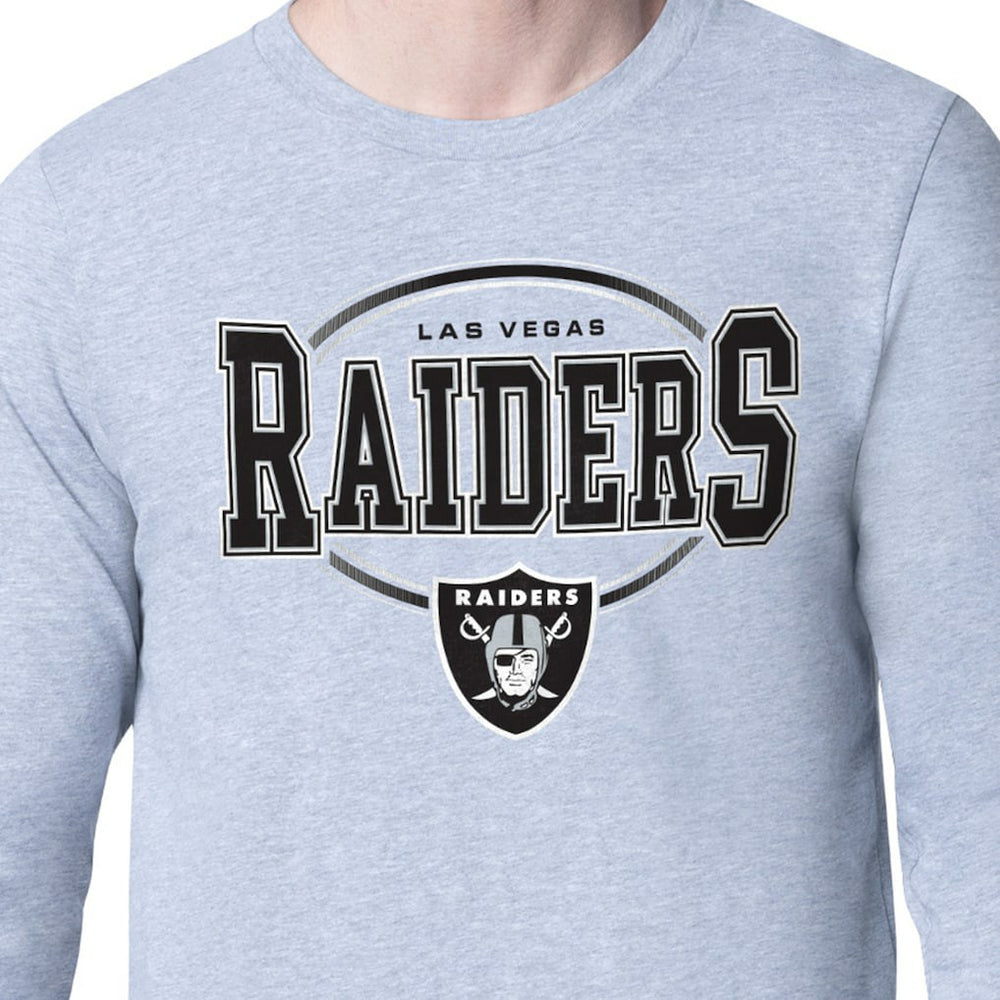 Las Vegas Raiders Starter Team Track Graphic Long Sleeve T-Shirt - Heather Gray for sale