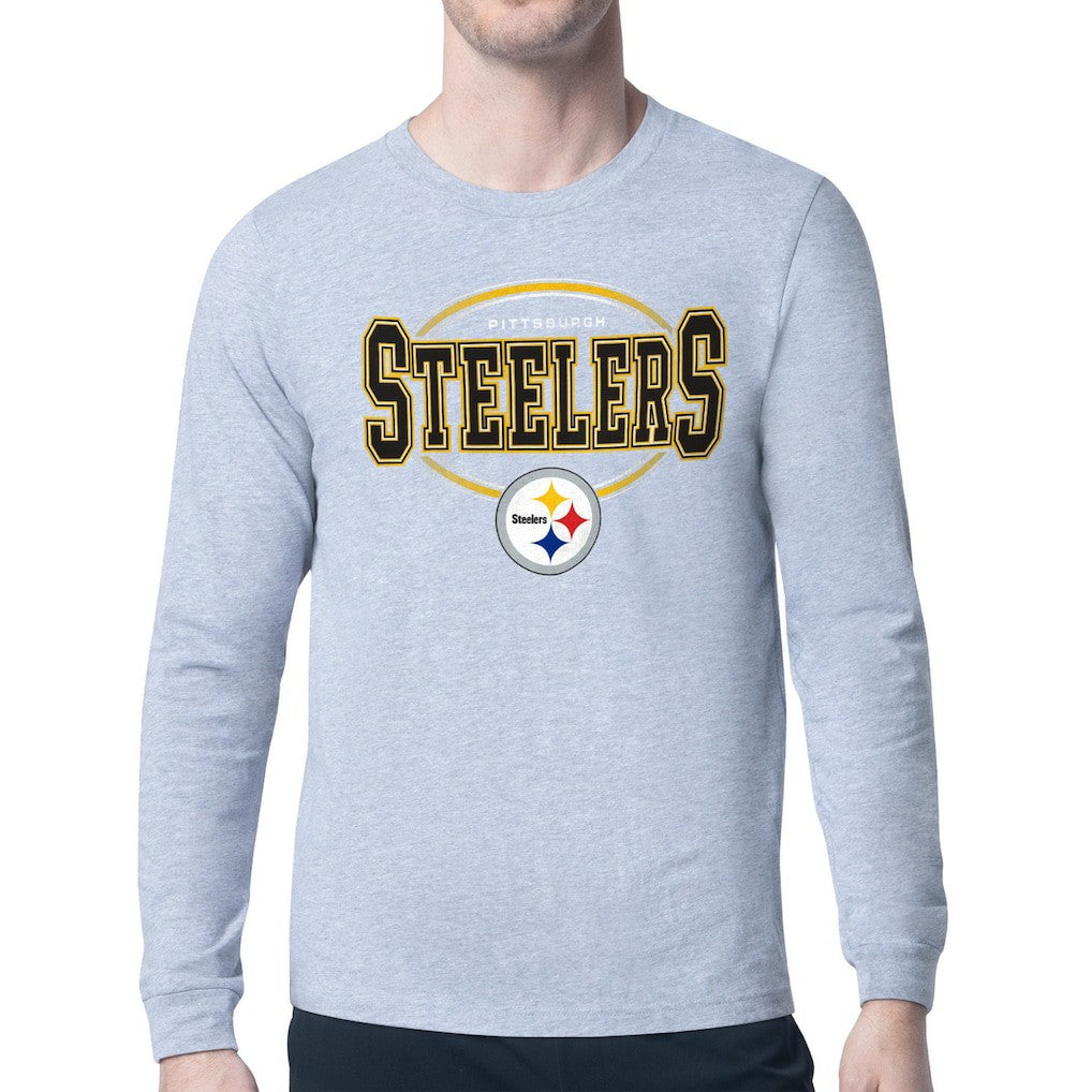 Pittsburgh Steelers Starter Team Track Graphic Long Sleeve T-Shirt - Heather Gray sale