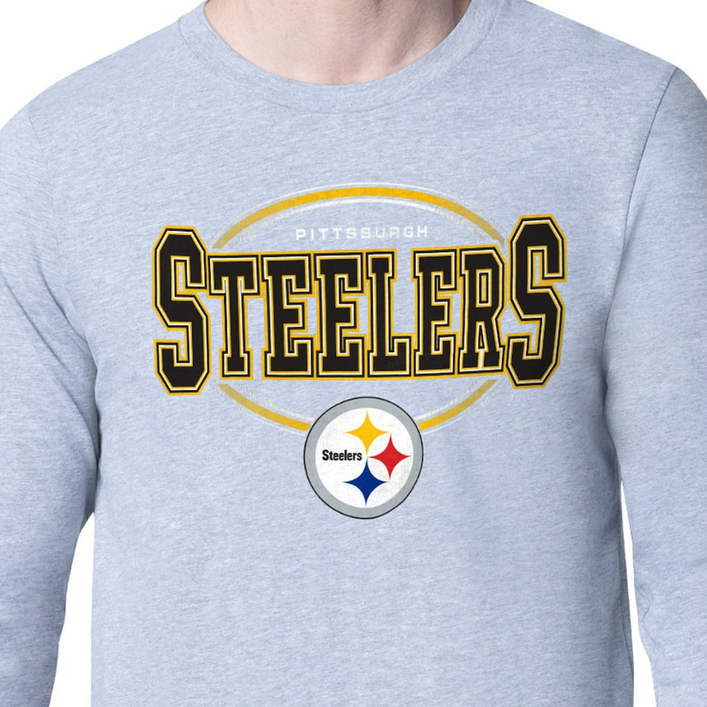 Pittsburgh Steelers Starter Team Track Graphic Long Sleeve T-Shirt - Heather Gray sale