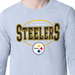 Pittsburgh Steelers Starter Team Track Graphic Long Sleeve T-Shirt - Heather Gray sale