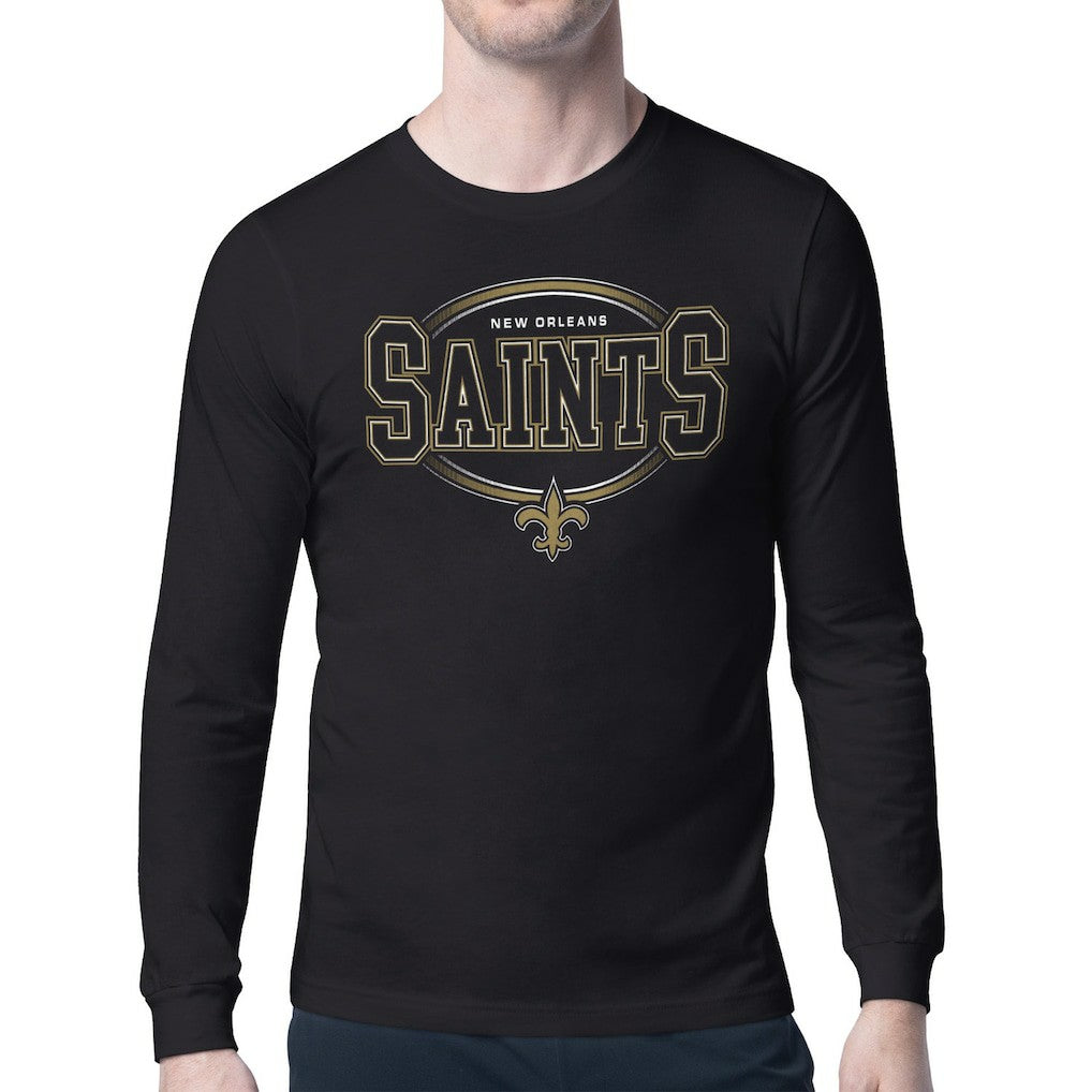New Orleans Saints Starter Team Track Graphic Long Sleeve T-Shirt - Black outlet
