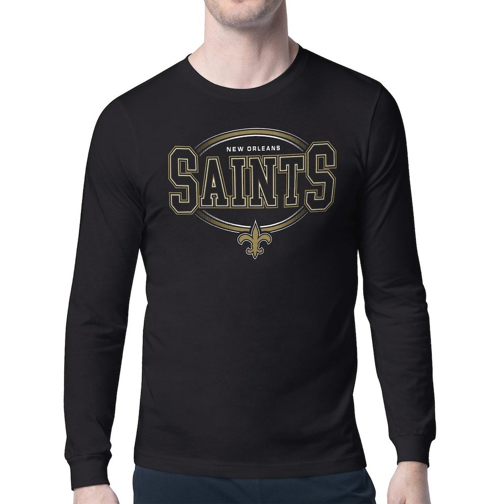 New Orleans Saints Starter Team Track Graphic Long Sleeve T-Shirt - Black outlet