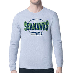 Seattle Seahawks Starter Team Track Graphic Long Sleeve T-Shirt - Heather Gray discount