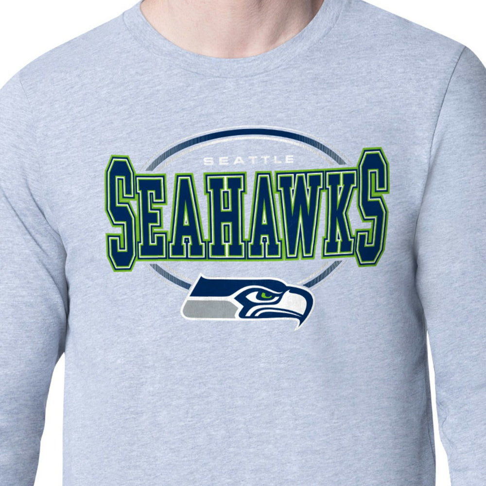 Seattle Seahawks Starter Team Track Graphic Long Sleeve T-Shirt - Heather Gray discount