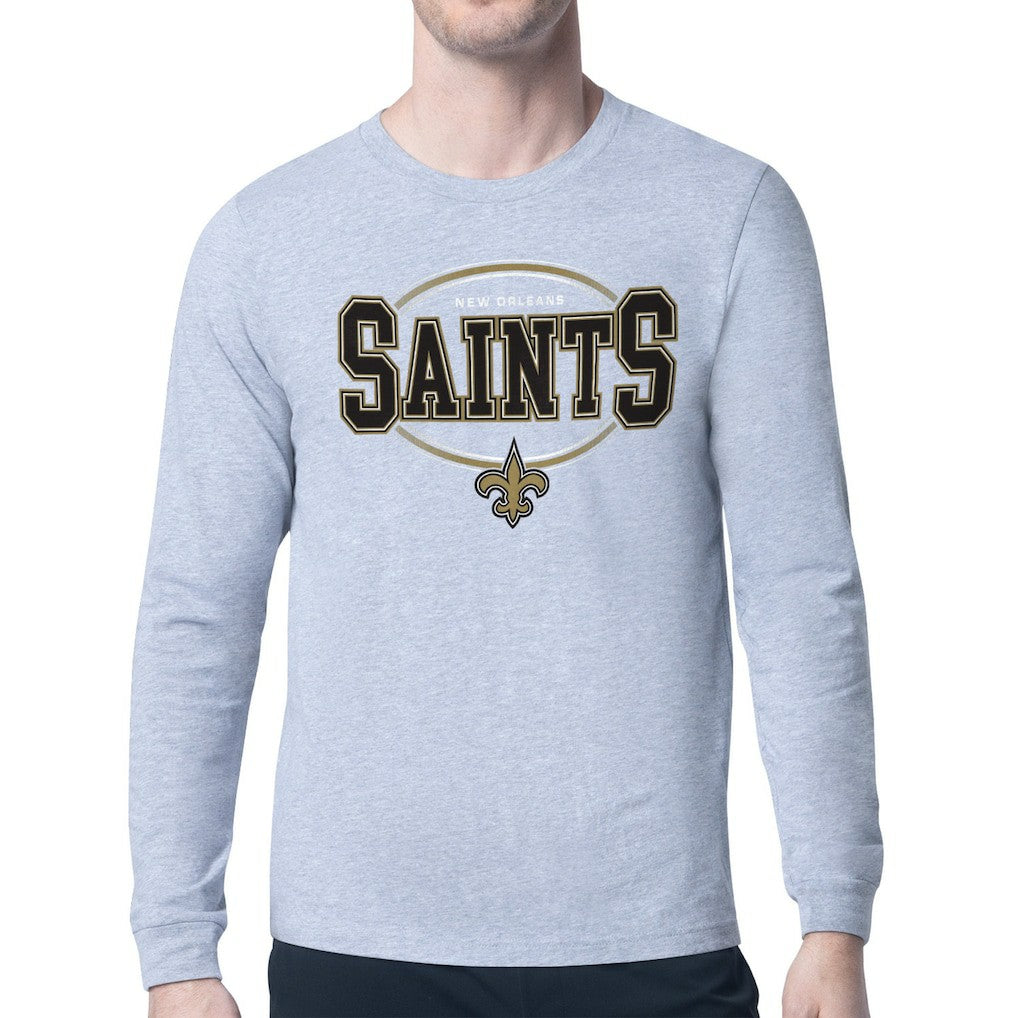New Orleans Saints Starter Team Track Graphic Long Sleeve T-Shirt - Heather Gray cheap
