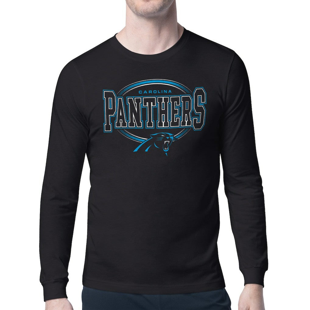 Carolina Panthers Starter Team Track Graphic Long Sleeve T-Shirt - Black outlet