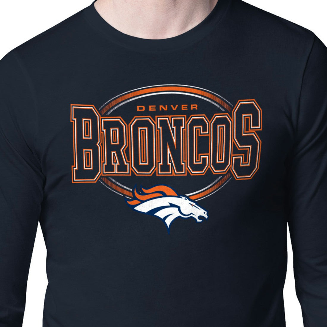 Denver Broncos Starter Team Track Graphic Long Sleeve T-Shirt - Navy for sale
