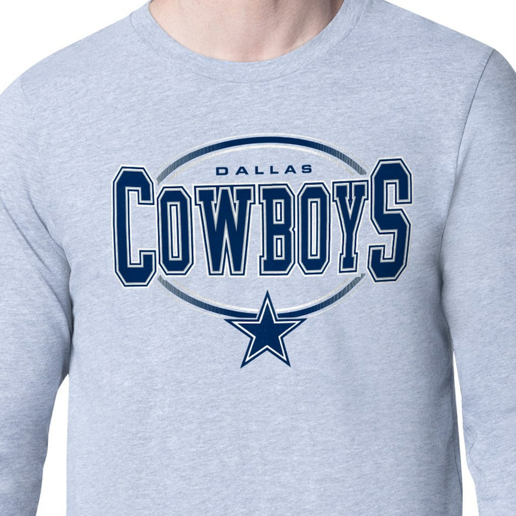Dallas Cowboys Starter Team Track Graphic Long Sleeve T-Shirt - Heather Gray outlet