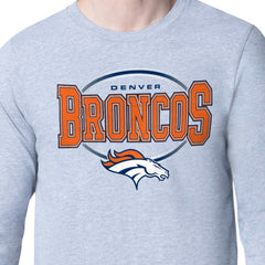 Denver Broncos Starter Team Track Graphic Long Sleeve T-Shirt - Heather Gray outlet