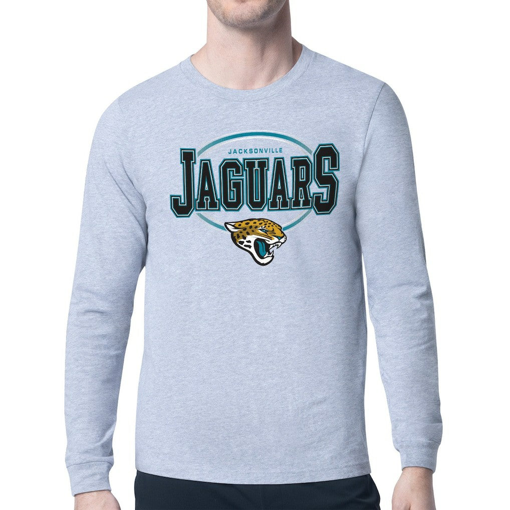 Jacksonville Jaguars Starter Team Track Graphic Long Sleeve T-Shirt - Heather Gray outlet