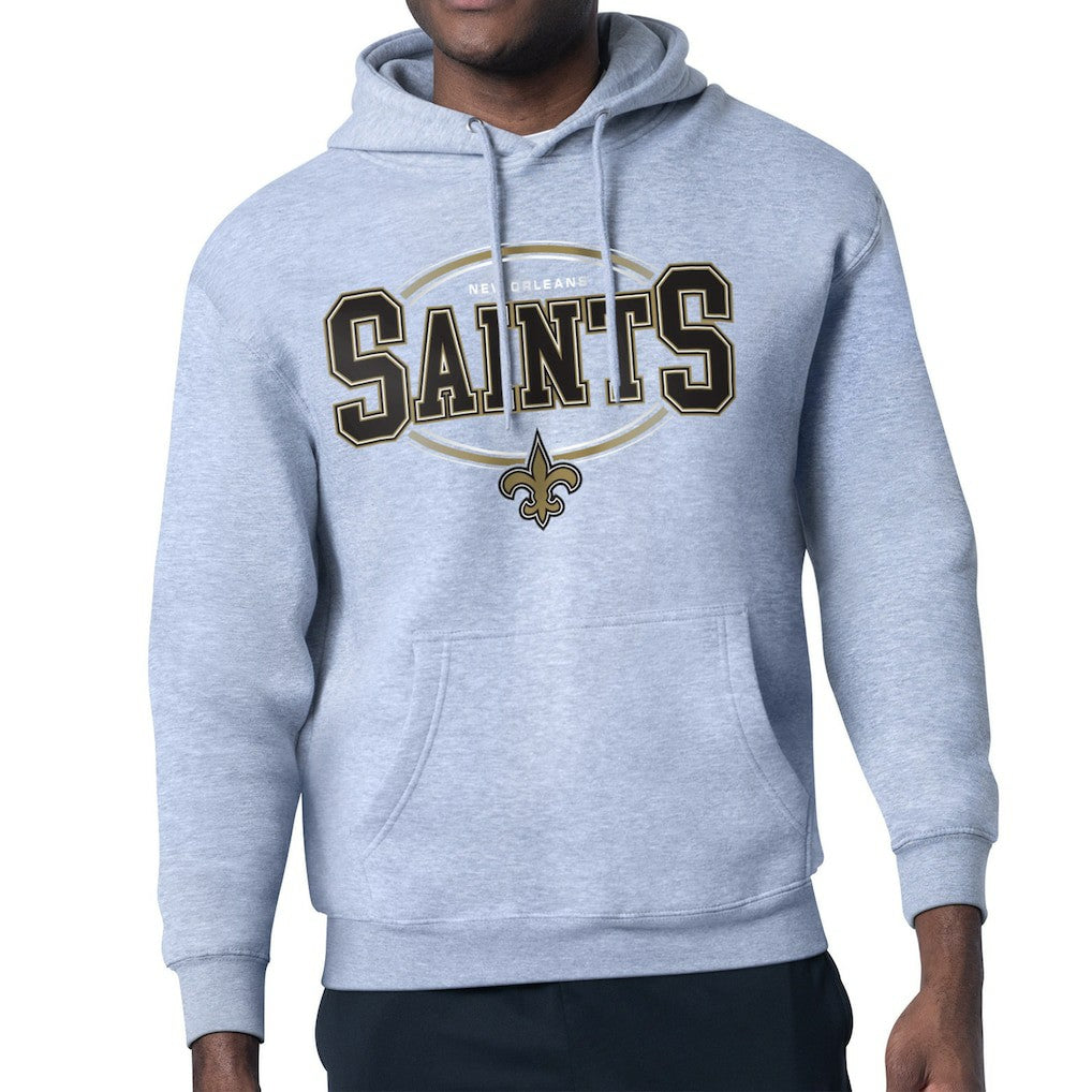 New Orleans Saints Starter Team Track Graphic Pullover Hoodie - Heather Gray discount
