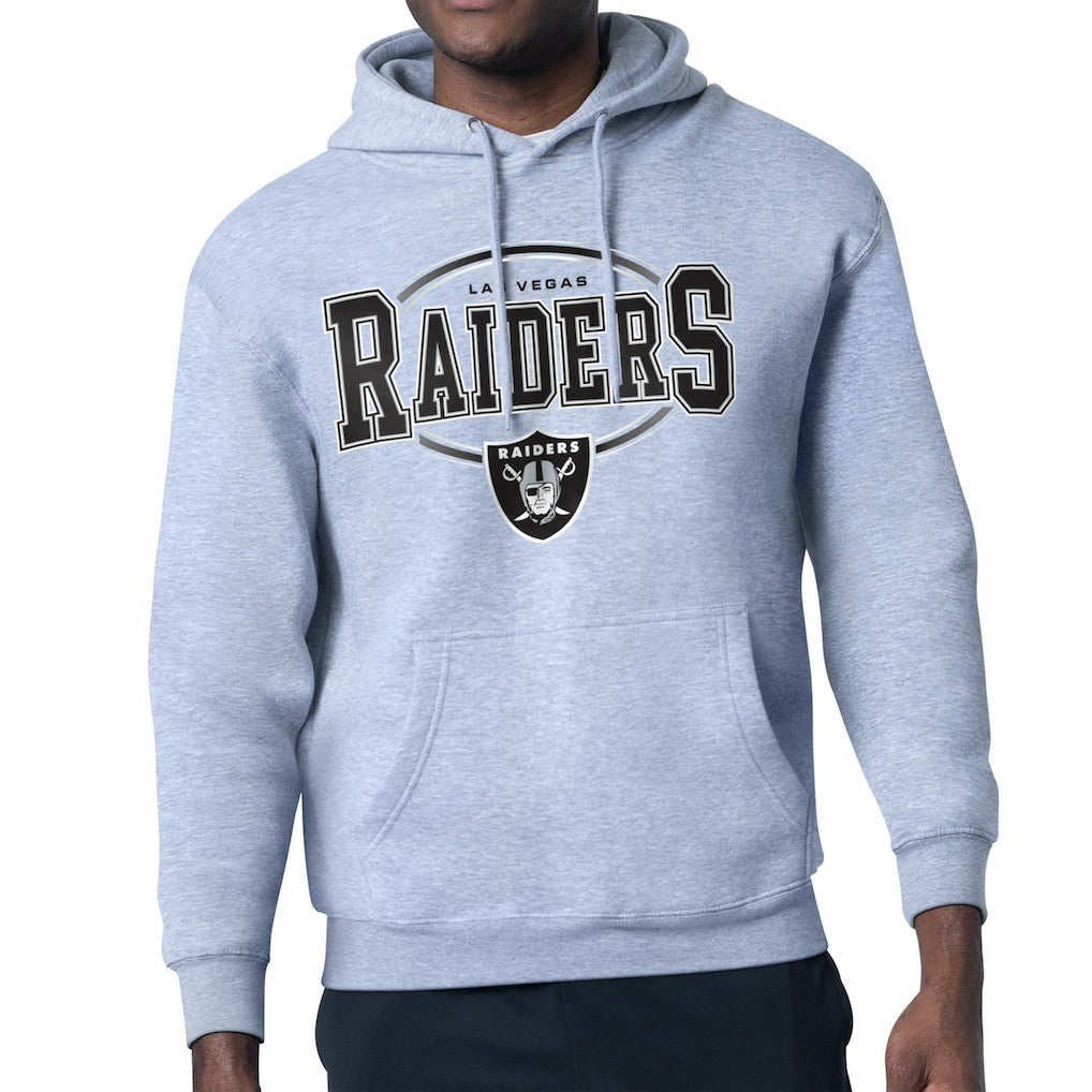 Las Vegas Raiders Starter Team Track Graphic Pullover Hoodie - Heather Gray outlet