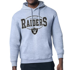 Las Vegas Raiders Starter Team Track Graphic Pullover Hoodie - Heather Gray outlet
