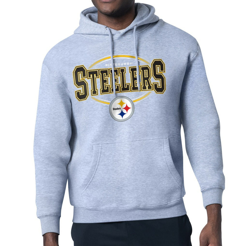 Pittsburgh Steelers Starter Team Track Graphic Pullover Hoodie - Heather Gray sale