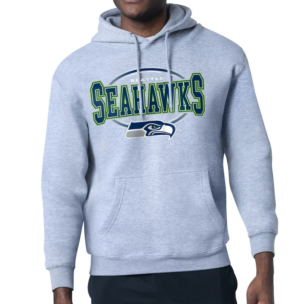 Seattle Seahawks Starter Team Track Graphic Pullover Hoodie - Heather Gray discount
