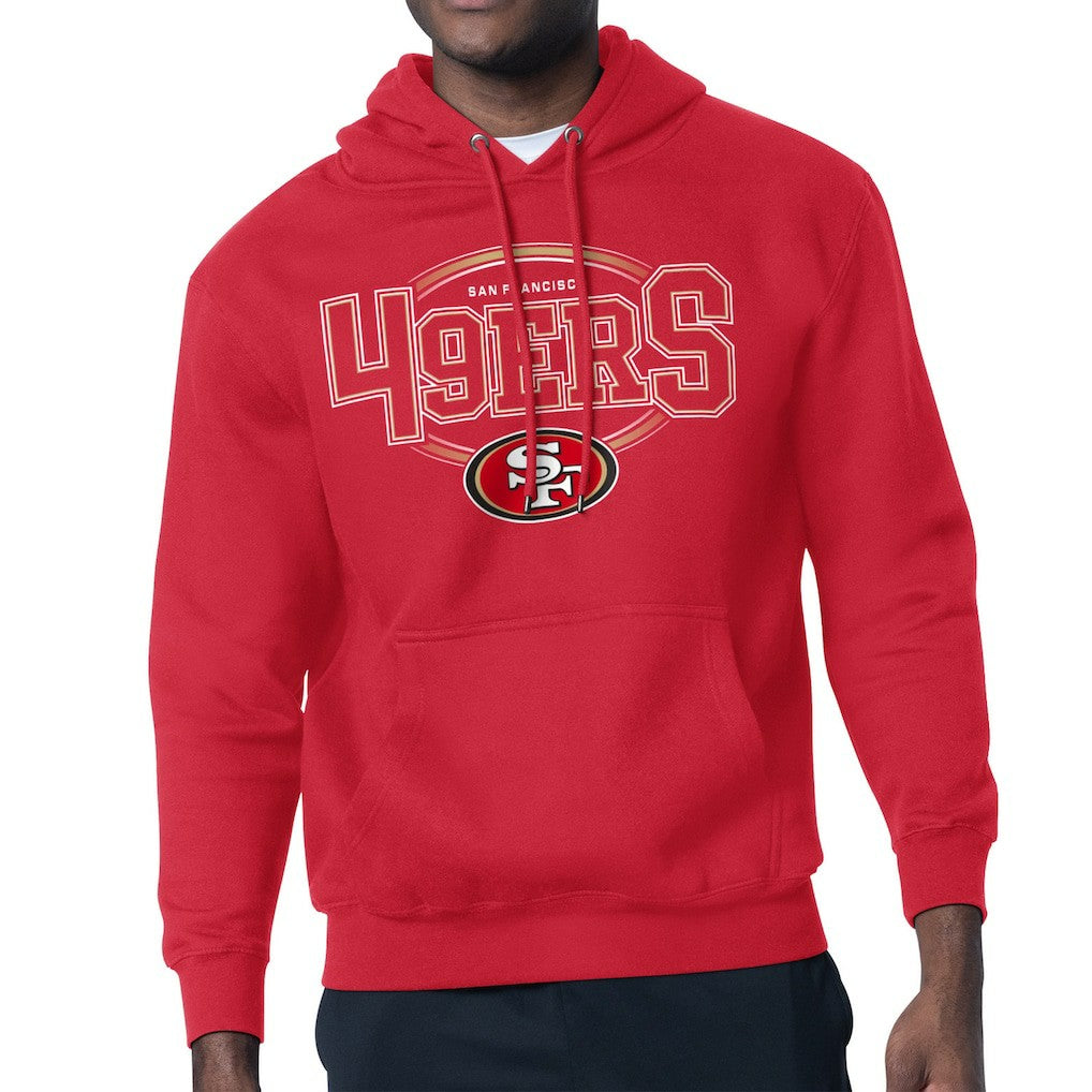 San Francisco 49ers Starter Team Track Graphic Pullover Hoodie - Scarlet for sale