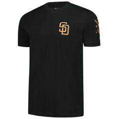 San Diego Padres Bronze Logo with Cross Bats Established T-Shirt - Black | New Era