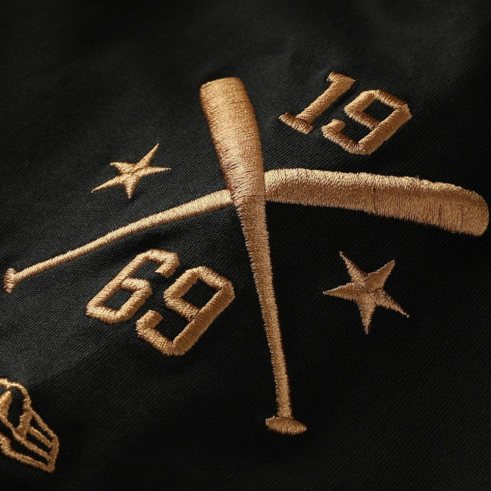 San Diego Padres Bronze Logo with Cross Bats Established T-Shirt - Black | New Era