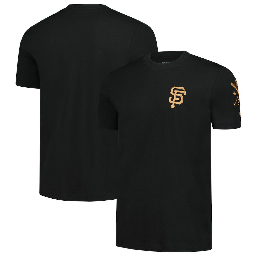 San Francisco Giants Bronze Logo with Cross Bats Established T-Shirt - Black | New Era