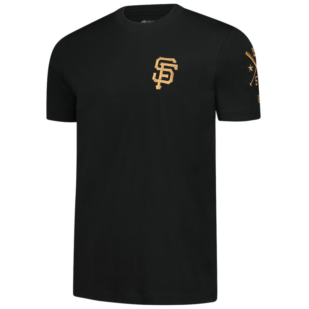San Francisco Giants Bronze Logo with Cross Bats Established T-Shirt - Black | New Era