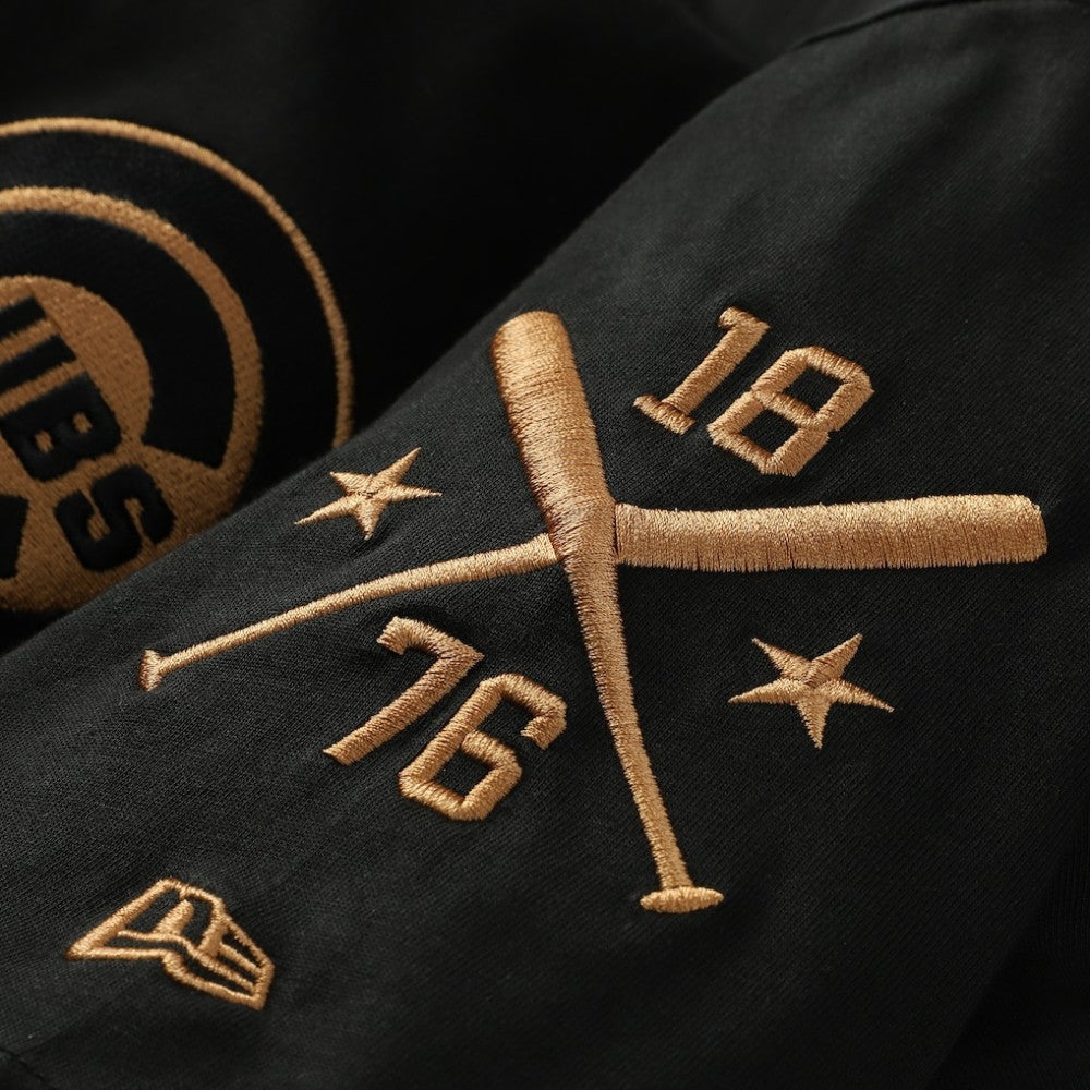 Chicago Cubs Bronze Logo with Cross Bats Established T-Shirt - Black | New Era