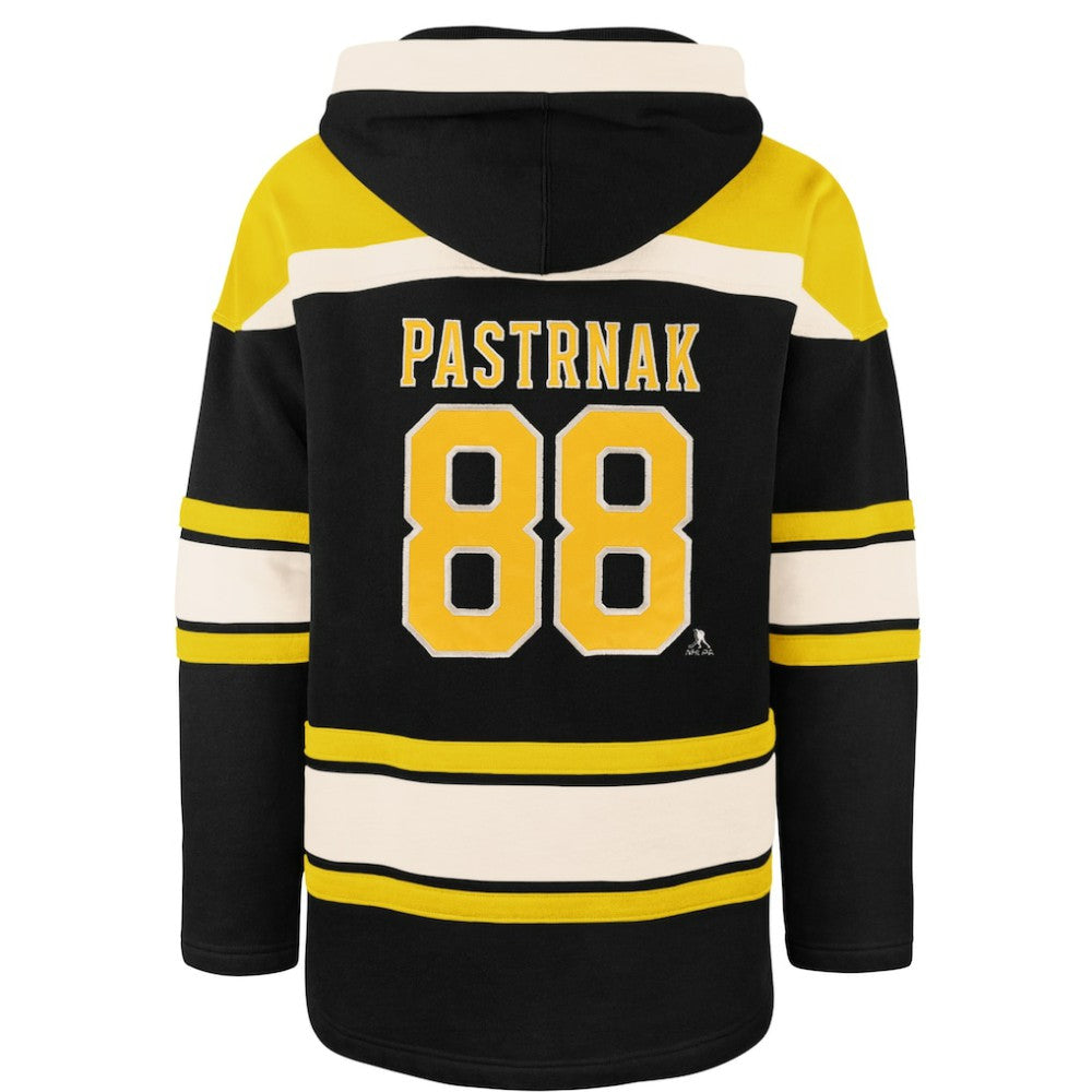 David Pastrnak Boston Bruins '47 Player Name & Number Lacer Hoodie Black