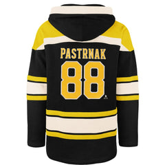 David Pastrnak Boston Bruins '47 Player Name & Number Lacer Hoodie Black
