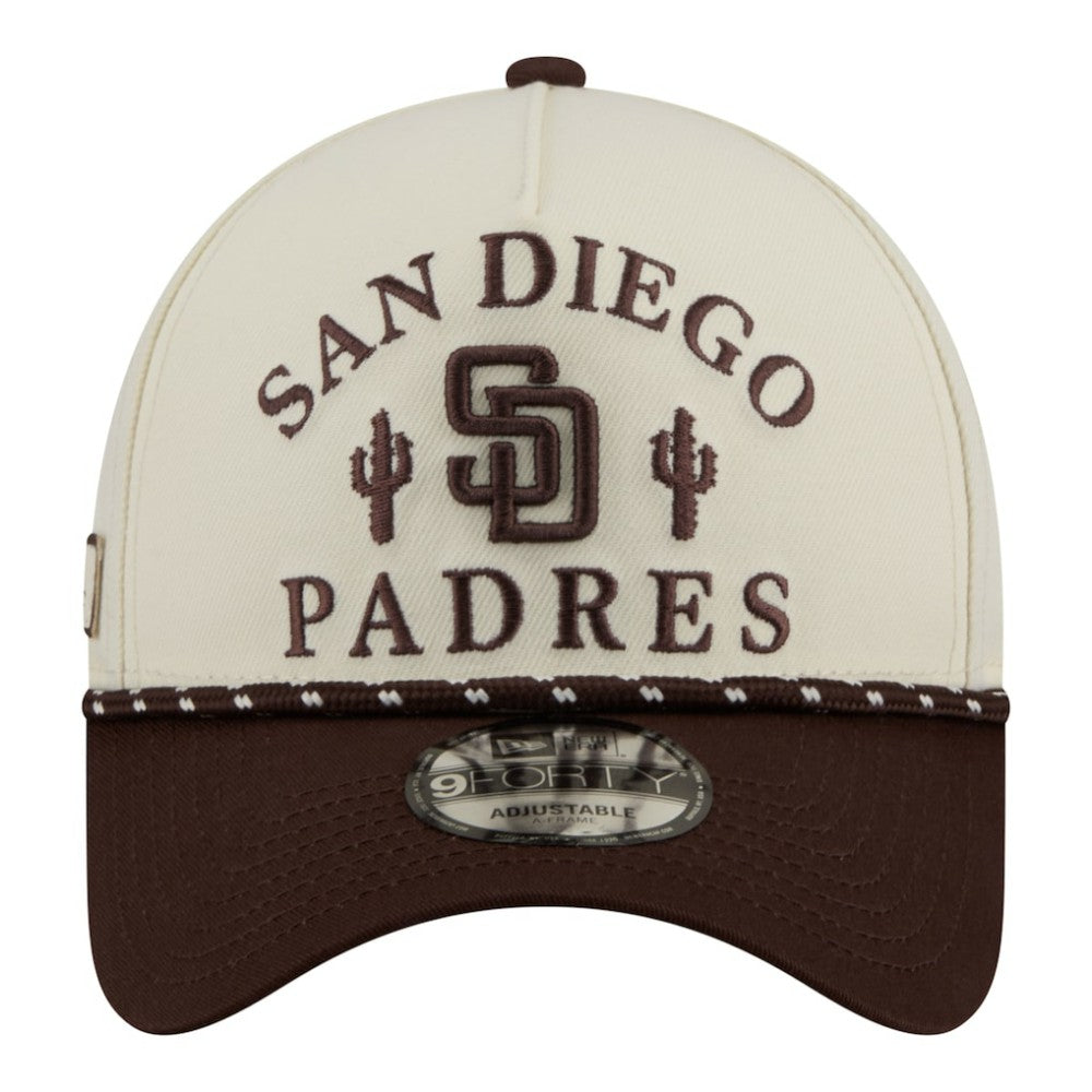 San Diego Padres 2026 Spring Training Fan Pack Rope A-Frame 9FORTY Adjustable Hat - Cream | New Era