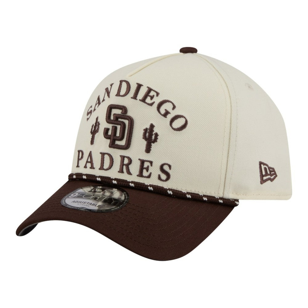 San Diego Padres 2026 Spring Training Fan Pack Rope A-Frame 9FORTY Adjustable Hat - Cream | New Era