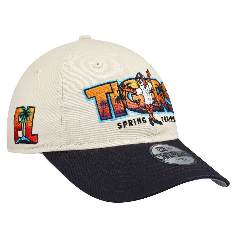 Detroit Tigers Youth 2026 Spring Training Fan Pack Batter 9TWENTY Adjustable Hat - Stone/Navy | New Era