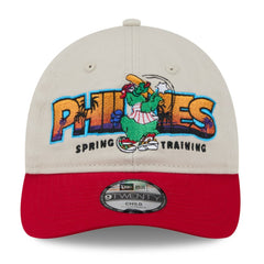 Philadelphia Phillies Youth 2026 Spring Training Fan Pack Batter 9TWENTY Adjustable Hat - Stone/Red | New Era