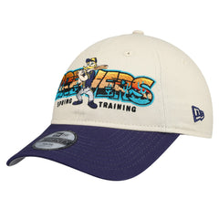 Milwaukee Brewers Youth 2026 Spring Training Fan Pack Batter 9TWENTY Adjustable Hat - Stone/Navy | New Era