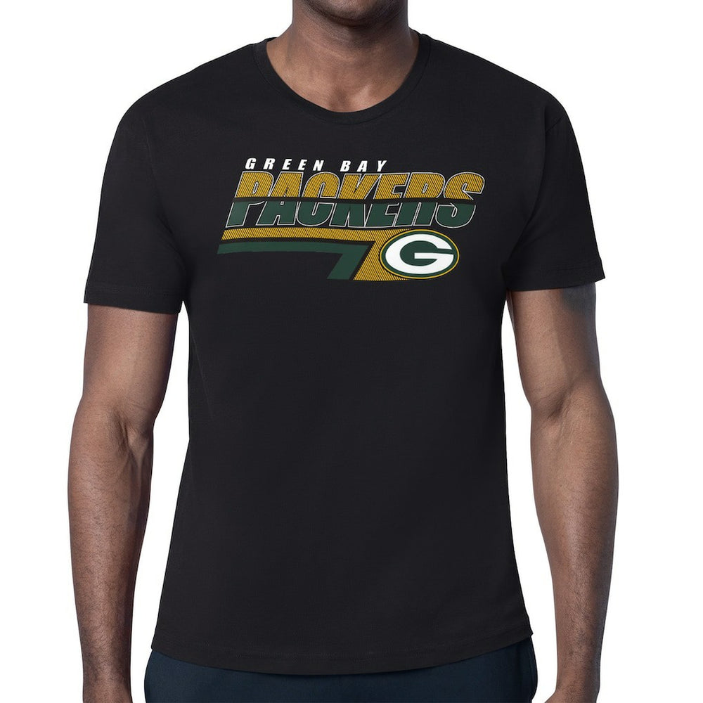 Green Bay Packers Starter Logo Push Graphic T-Shirt - Black for sale