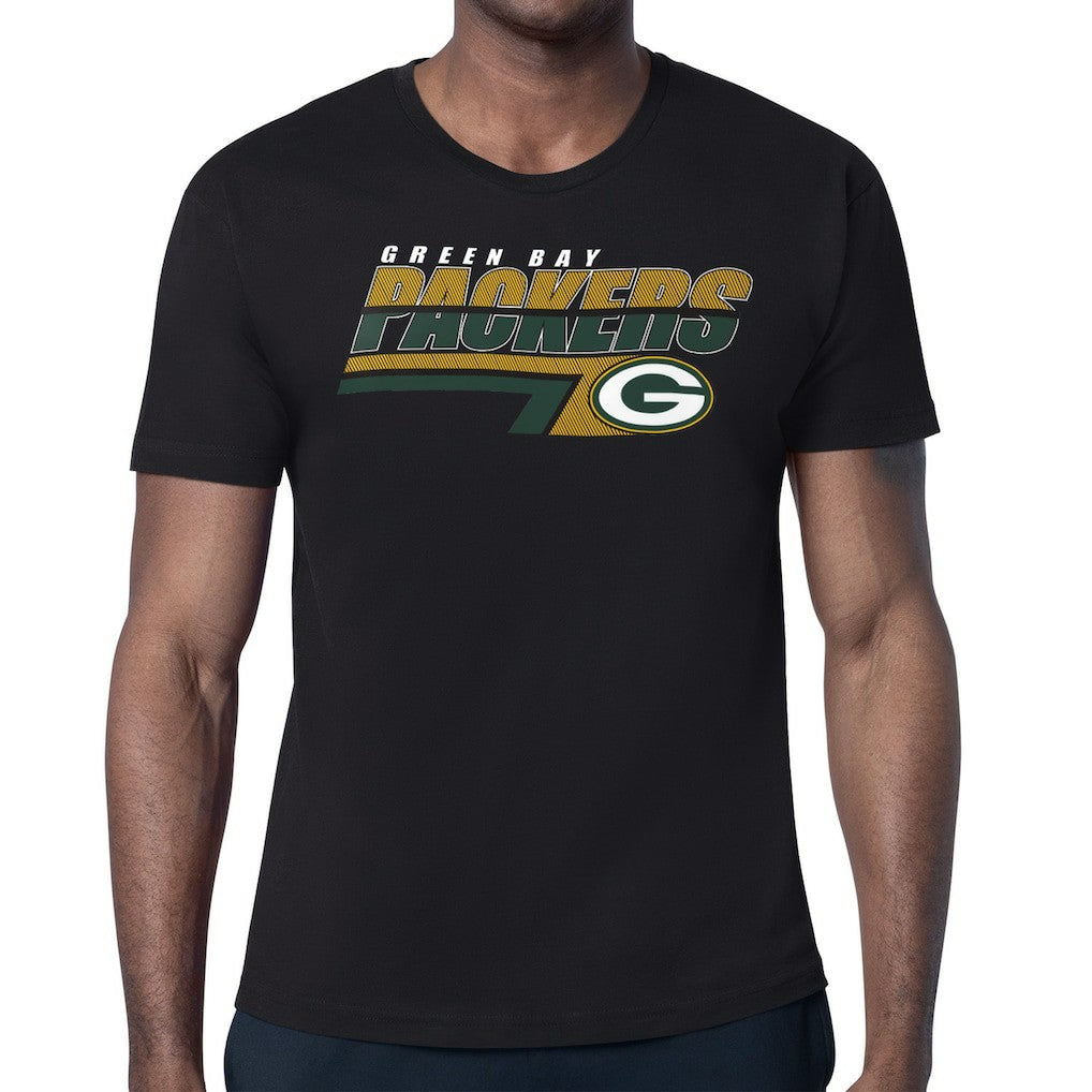 Green Bay Packers Starter Logo Push Graphic T-Shirt - Black for sale