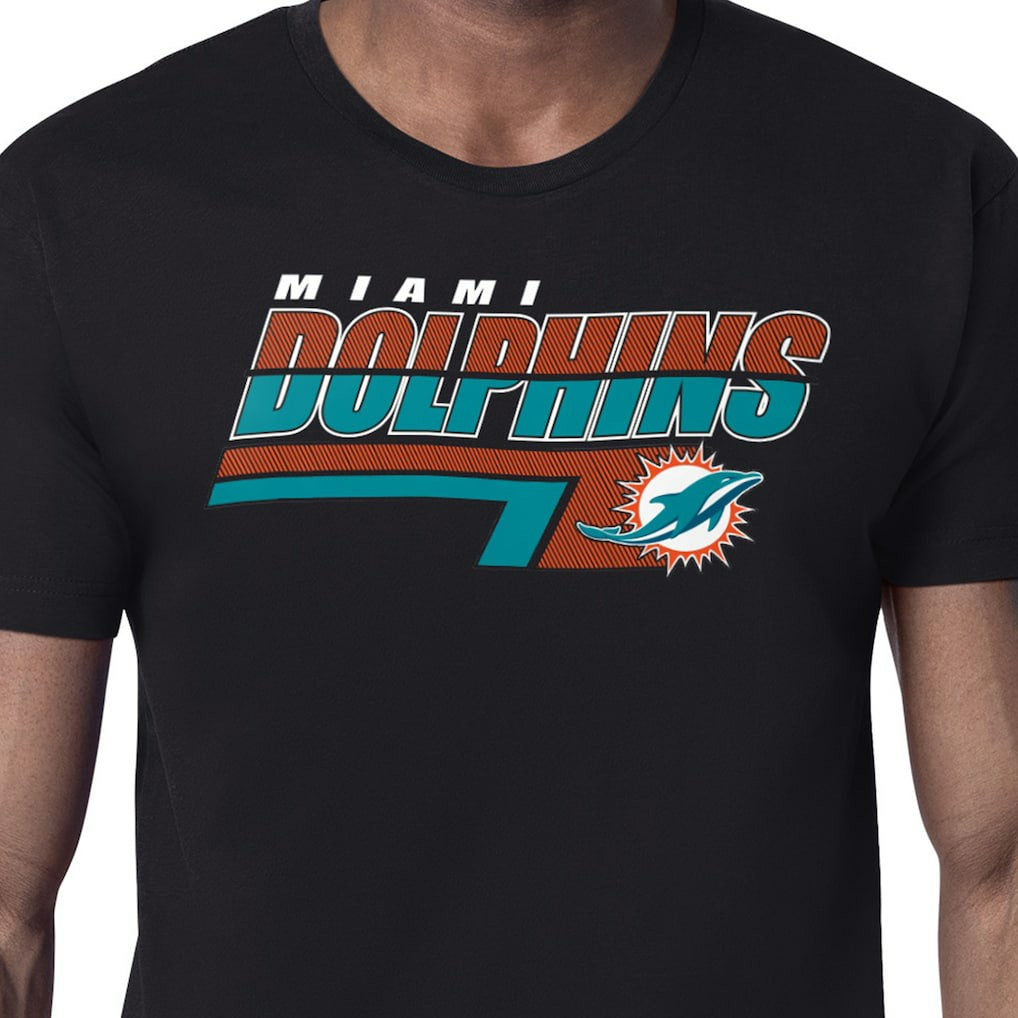Miami Dolphins Starter Logo Push Graphic T-Shirt - Black cheap
