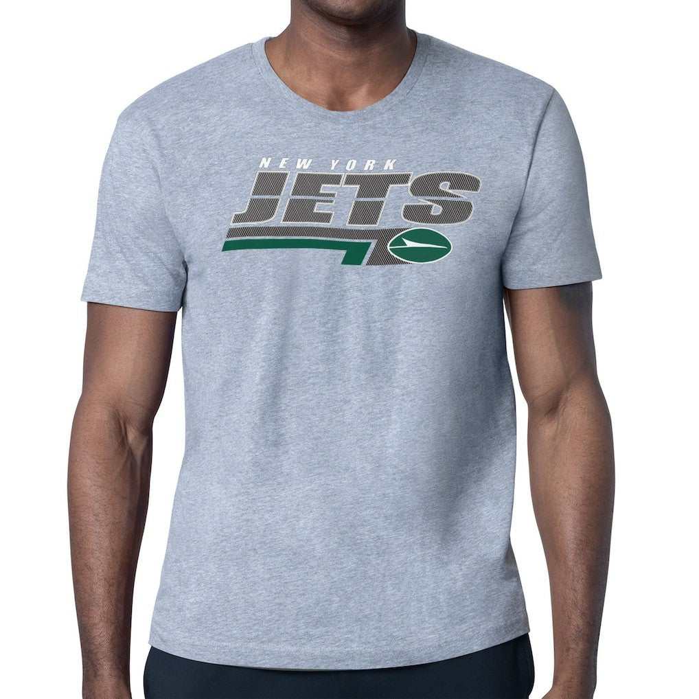 New York Jets Starter Logo Push Graphic T-Shirt - Heather Gray for sale